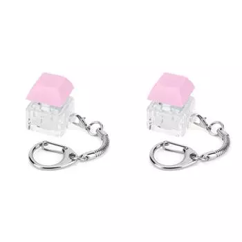 AU Keyboard Fidget Keychain Decompression Toys Button Stress Relief Gifts(Pink)