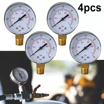 AU Low Pressure Gauge for Fuel Air Hydraulic 50mm 0/15 PSI 0/1 Bar 1/4 BSPT