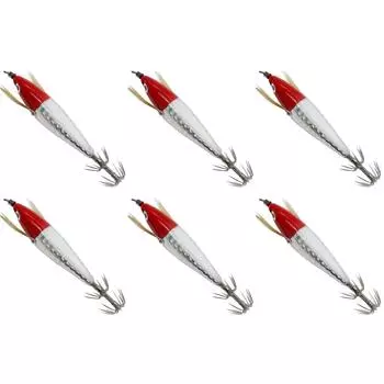 AU Luminous Fishing Bait Octopus Fishing Bait Squid Hook (Красная голова-серебряное тело)