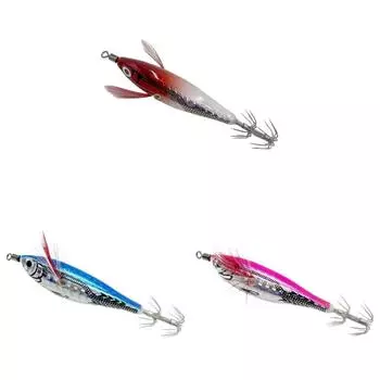 AU Luminous Fishing Lure Squid Jigs Искусственные приманки для ловли кальмаров с крючками (красный)