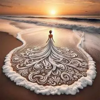 AU Полная вышивка Эко-хлопковая нить 14CT Напечатанная девочка крестиком набор Искусство 45x4