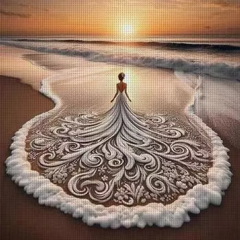 AU Полная вышивка Эко-хлопковая нить 14CT Напечатанная девочка крестиком набор Искусство 45x4