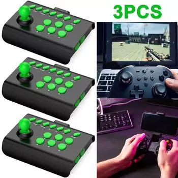 AU Potable Gamepad 3 Connection Modes Gaming Joystick for PS4/PS3/PC (Black+Gree