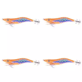 AU Squid Jig Hooks Wood Shrimp Squid Lures Fishing Lures for Fishing (Style B)