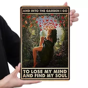 AU Винтажная металлическая тарелка Девушка прямоугольная железная картина настенное искусство бар Декор 20x30 см