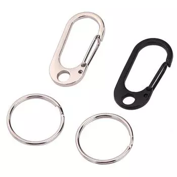 Брелок для ключей из цинкового сплава AU с D-образным кольцом, брелок для кемпинга, крючок для путешествий на открытом воздухе чёрный