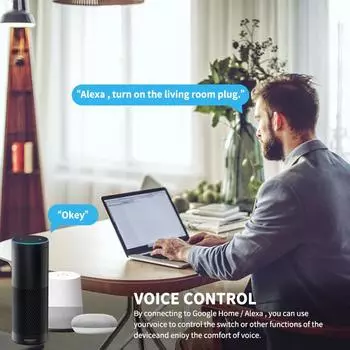 AUBESS 20A/16A Tuya WiFi EU Smart Plug Home Power Monitor Беспроводная розетка Дистанционное голосовое управление Alexa Google Home Яндекс Алиса