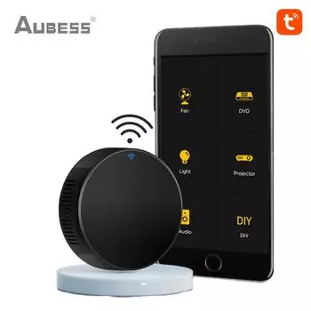 AUBESS ИК-пульт дистанционного управления Голосовое управление TUYA Wi-Fi Универсальный инфракрасный ИК-пульт дистанционного управления Подходит для Alexa Google Home Умный дом Tuya Wifi