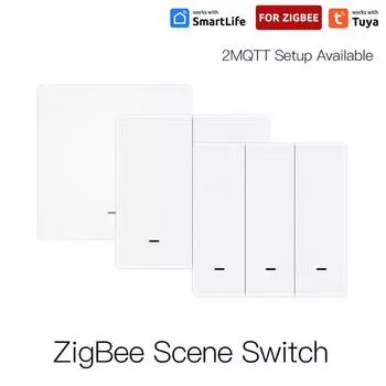 AUBESS Tuya ZigBee 1-3Gang Smart Scene Switch Push Button, питание от батареи, Smart Life Wireless для Google Home Alexa