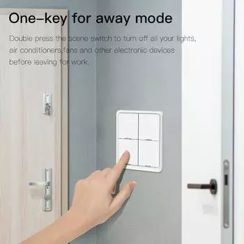 AUBESS Tuya ZigBee Smart Scene Switch 4 Gang 12 Scene Switch Push Button Controller Работает с приложением Smart Life ZigBee Gateway 4 Gang White