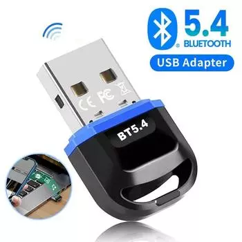 Аудио адаптер Bluetooth 5,4 ПК Ноутбук USB Bluetooth 5,3 Dongle Аудио передатчик Приемник для динамика Беспроводная мышь Клавиатура Драйвер бесплатно