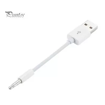 Аудио-адаптер для синхронизации данных с разъемом 3,5 мм на USB 2.0 для iPod Shuffle 3-го, 4-го, 5-го, 6-го белый