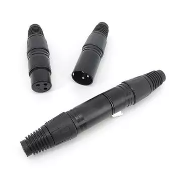 Аудио черный 3-контактный 3-ядерный разъем XLR «папа-гнездо» Разъем для микрофона для шнура Разъем для микрофонного адаптера Кабельные клеммы Звуковой провод male