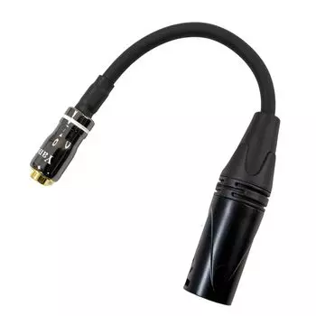 Audio Conversion Cable, XLR (4-pin) to 4.4mm Jack (Balanced), 10cm Long, Black