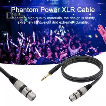 Аудио кабель 6,35 мм TRS — XLR, стабильная передача, универсальный аудиокабель с защитой от помех и позолоченным разъемом 3M чёрный