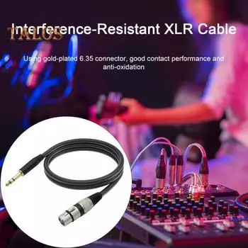 Аудио кабель 6,35 мм TRS — XLR, стабильная передача, универсальный аудиокабель с защитой от помех и позолоченным разъемом 3M чёрный