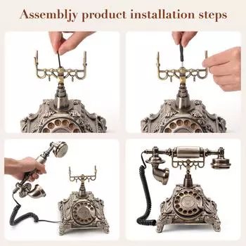 Аудио книга сообщений Голосовая запись Винтажный телефонный диктофон Свадебный телефон с голосовой почтой бронзовый