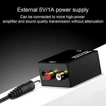 Аудио L/R конвертер адаптер с оптическим кабелем RCA кабель компактный размер двойной функции цифровой оптический коаксиальный аналоговый стерео аудио конвертер 2