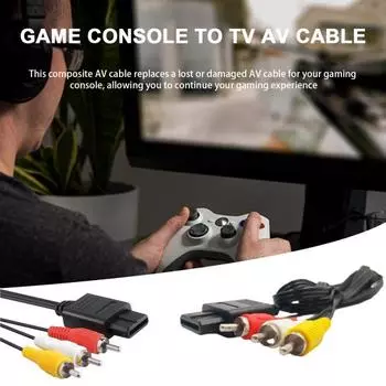 Audio Line HD-совместимый стабильный выход Многоцелевой улучшенный игровой процесс Игровая консоль AV-кабель для N64/для Game Cube/для Super-Nintendo чёрный
