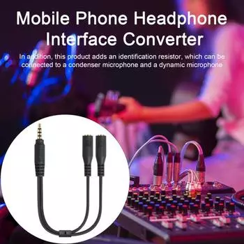 Адаптер для наушников Audio Line с микрофоном, компактный, портативный, универсальный, 3,5 мм, мужской и женский, кабель-адаптер для наушников