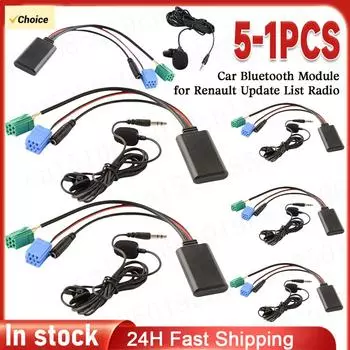 Audio MP3 Music Adapter AUX IN Car Bluetooth-Compatible Adapter Cable with MIC Audio Cable Adapter for Renault Update List Radio