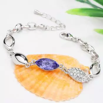 Аудио-оболочка-производитель, оптовая продажа, браслет с кристаллами для волос, корейская версия ювелирных изделий, ювелирные изделия в европейском и американском стиле синий