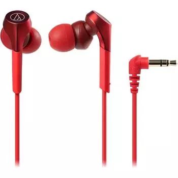 Audio Technica Ath Cks550x Rd Solid Bass Canal Наушники WiRed Heavy Bass Hi Res Sound Источник Совместимость Красный Красный Без пульта дистанционного управления