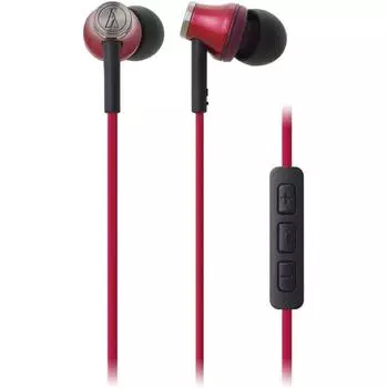 Audio Technica Audio Technica Ipod Iphone Ipad In Ear Earphones With Mic Red Ath Ck330i Rd Red