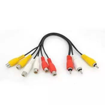 Аудио-видео 3 RCA штекер на 6 RCA 6RCA гнездовой разъем AV-адаптера Кабельный разветвитель для ТВ DVD-плеер Видео HD-TV RCA вилка шнура