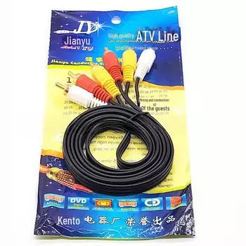 Аудио/видеокабель 6RCA Lotus 3-to-3 AV для DVD — доступен в вариантах длиной 1,5 м, 3 м и 5 м Lotus three to three [bare wire], 0.5m