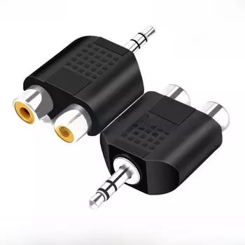 Аудиоадаптер 3,5 мм на два RCA для компьютера/колонок/телевизора 3.5 revolutions dual lotus female audio head
