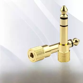 Аудиоадаптер Geyun 6,5 мм на 3,5 мм: Переходник с мужского на женский разъем для наушников и микрофона null