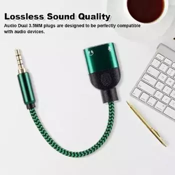 Аудиоадаптер USB 3,5 мм «папа-мама» 3,5 мм 2 в 1 аудиокабель для наушников/компьютера/планшета/телефона USB