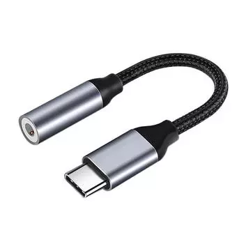 Аудиоадаптер USB-C - 3,5 мм для Huawei - цифровое декодирование ЦАП для наушников Android DAC digital audio braided чёрный