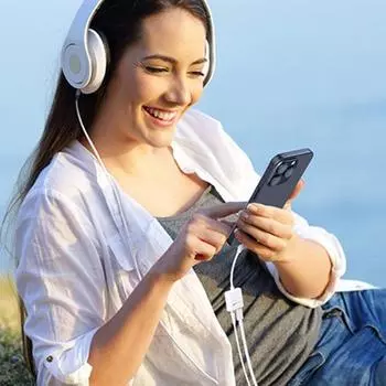 Аудиоадаптер USB C на 3,5 мм и зарядное устройство 2-в-1 с быстрой зарядкой PD 60 Вт, чип ЦАП высокого разрешения 32 бит/384 кГц, конвертер для наушников B