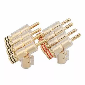 Audiocrast Grade Banana Plug Connectable 24K Gold Plated Gold Red Black Set of 8 High-end &