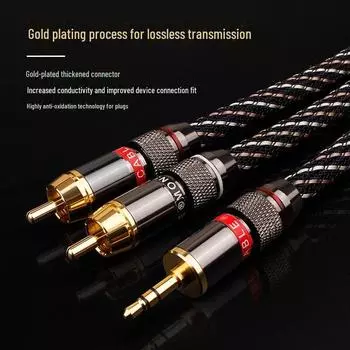 Аудиофильский кабель Yangyang Audiophile 3,5 мм - Dual RCA для аудиоусилителя 0.5 meters коричневый