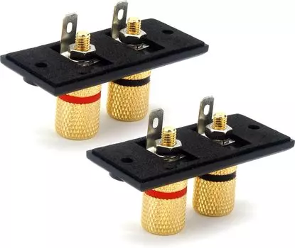 Аудиофильский терминал для динамиков, совместимый с разъемом типа «банан», аудиоразъем, монтируемый тип, набор из 2 аудиодеталей, самодельный/ремонтный