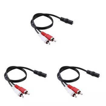 Аудиокабель 3,5 мм стерео Женский на 2-RCA Мужской штекер для DVD TV VCD Активный динамик