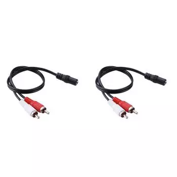 Аудиокабель 3,5 мм стерео Женский на 2-RCA Мужской штекер для DVD TV VCD Активный динамик