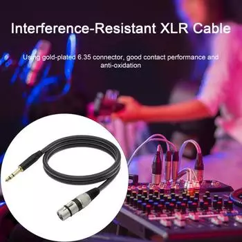 Аудиокабель 6,35 мм TRS - XLR, стабильный, помехоустойчивый, универсальный аудиокабель 3M чёрный