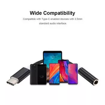 Аудиокабель AUX типа C с разъемом 3,5 мм, адаптер-переходник USB-C «папа» на разъем для наушников 3,5 мм «мама»