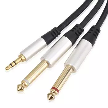 Аудиокабель для преобразования стерео мини-штекера 2 распределительный кабель-переходник мужчина-мужчина HIFI нейлоновый плетеный HIFI подходит для смартфона ПК CD-плеера