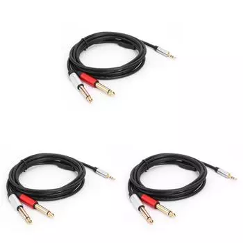Аудиокабель с разъемом 1,8 м, 3,5 мм и двойным разъемом 6,35 мм для динамика микшерного усилителя