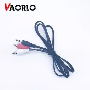 Аудиокабель VAORLO 1 м AUX 3,5 мм RCA для Bluetooth-приемника Bluetooth-передатчик беспроводной адаптер для ТВ DVD VCR стерео на 2 шнура RCA чёрный