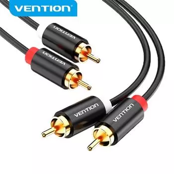 Аудиокабель Vention 2RCA на 2RCA «папа-папа» для домашнего кинотеатра, DVD, кабель 1 м 1,5 м 2 м 1m чёрный
