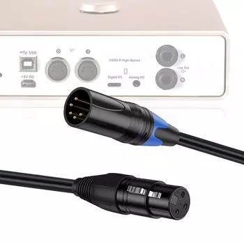 Аудиокабель XLR Male 3 Pin to R Female 5 Pin или кабель AUX R Female 3 Pin to R Male 5 Pin для микрофонных микшеров 3M5F