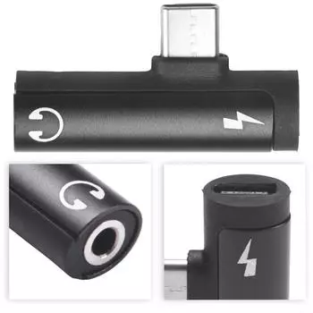 Аудиоконвертер Тип C Передача Алюминиевый сплав чёрный