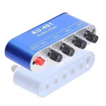 Аудиомикшер 3,5 мм Стерео аудиомикшер с 4 входами на 1 выход с индивидуальным управлением, инструмент для микширования звука разноцветный