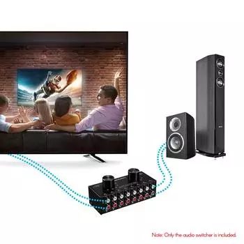 Аудиопереключатель с 6 входами и 2 выходами, двусторонний селектор аудиосигнала, разветвитель-распределитель с входами RCA и